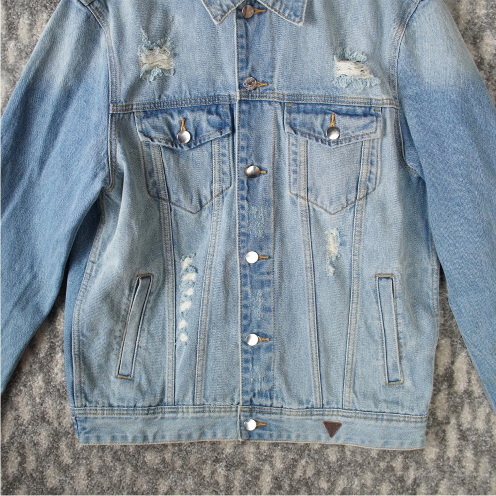 GUESS JLO Dillon Denim Jacket Adult Size Large Blue Jennifer Lopez It's My Party - Picture 4 of 14